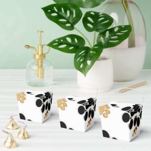 Black and tan canine dog paw print white favour box