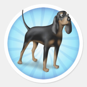Black and Tan cartoon Classic Round Sticker