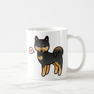 Black And Tan Cartoon Shiba Inu Love Coffee Mug