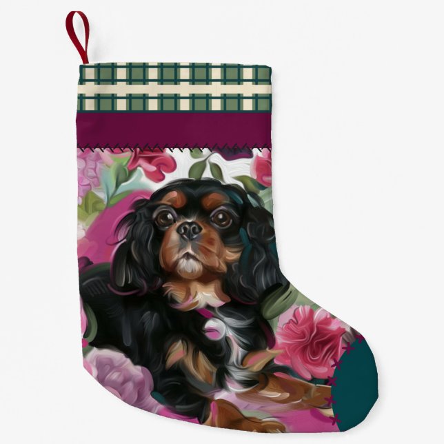 Black and Tan Cavalier Christmas Stocking (Front)