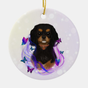 Black and Tan Cavalier King Charles Spaniel  Ceramic Ornament