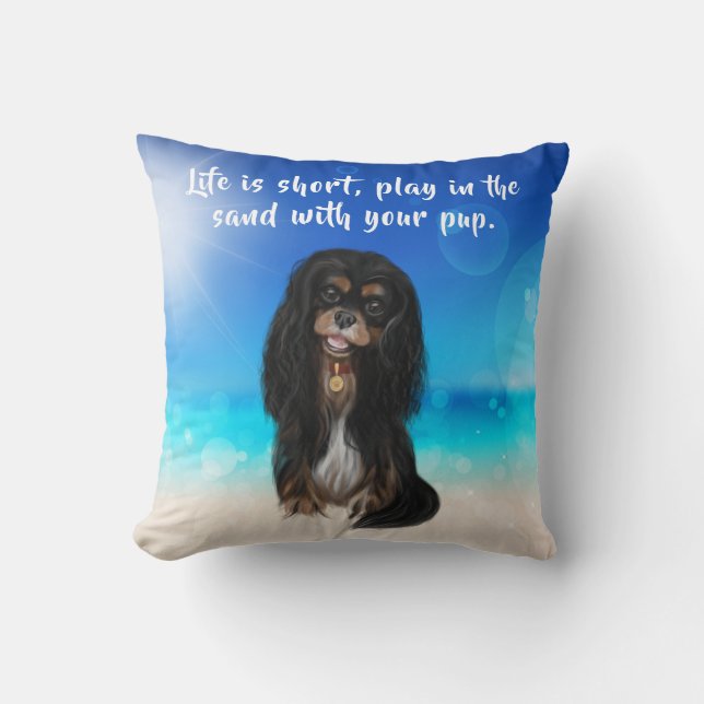 Black and Tan Cavalier King Charles Spaniel    Cushion (Front)