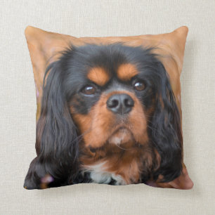 Black and Tan Cavalier King Charles Spaniel Dog Cushion