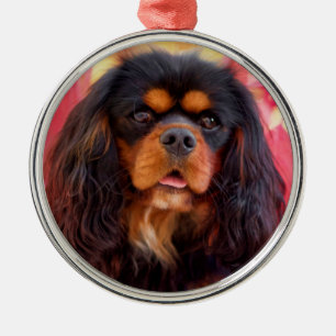 Black and Tan Cavalier King Charles Spaniel Dog Metal Ornament