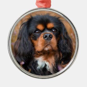 Black and Tan Cavalier King Charles Spaniel Dog Metal Ornament