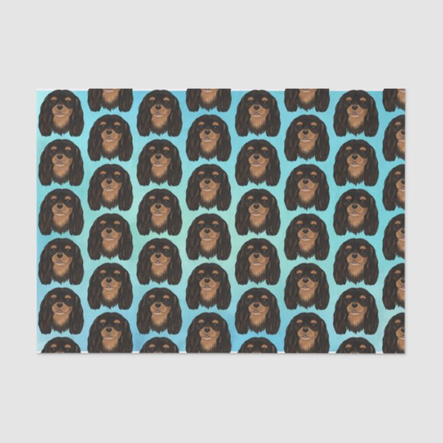 Black and Tan Cavalier King Charles Spaniel Gift  Tissue Paper (Front)