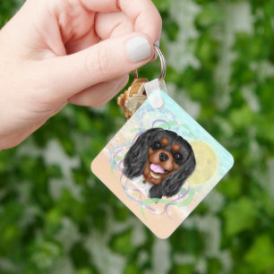 Black and Tan Cavalier King Charles Spaniel Key Ring