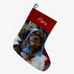 Black and Tan Cavalier King Charles Spaniel  Large Christmas Stocking