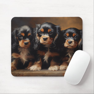 Black and tan Cavalier King Charles Spaniels Mouse Pad