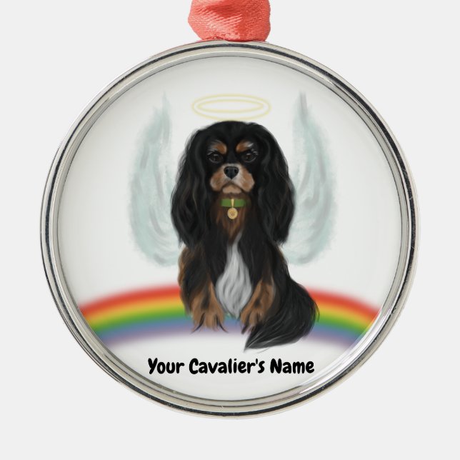 Black and Tan Cavalier Pet Loss Ornament (Front)