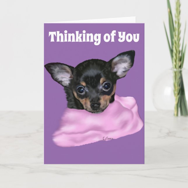 Black and Tan Chihuahua Puppy Card (Front)