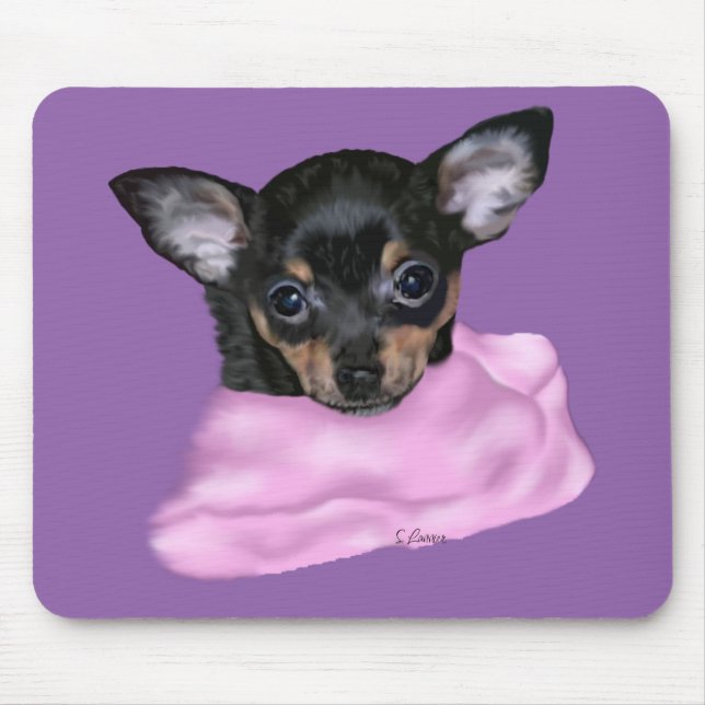 Black and Tan Chihuahua Puppy Mouse Pad (Front)