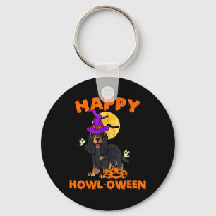 Black And Tan Cocker Spaniel Dog Witch Halloween Key Ring