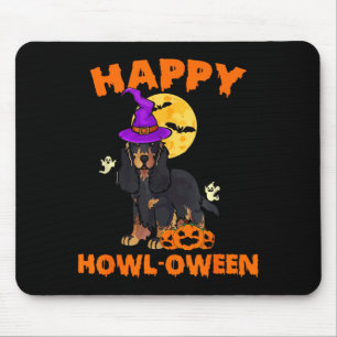 Black And Tan Cocker Spaniel Dog Witch Halloween Mouse Pad