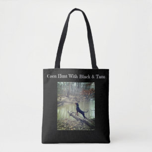 Black and Tan coon hound tote Bag