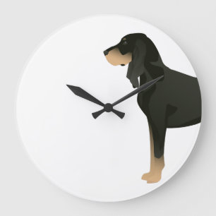 Black and Tan Coonhound Basic Breed Customisable Large Clock
