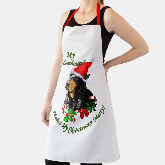 Black and Tan Coonhound Christmas Gifts Apron (Insitu)