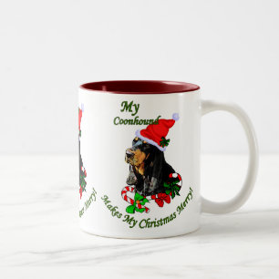 Black and Tan Coonhound Christmas Gifts Two-Tone Coffee Mug