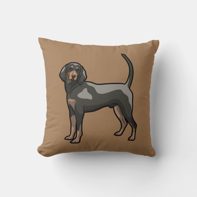 Black and Tan Coonhound  Cushion (Front)