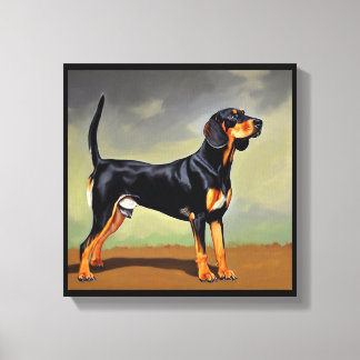 Black and Tan Coonhound Dog Canvas Print