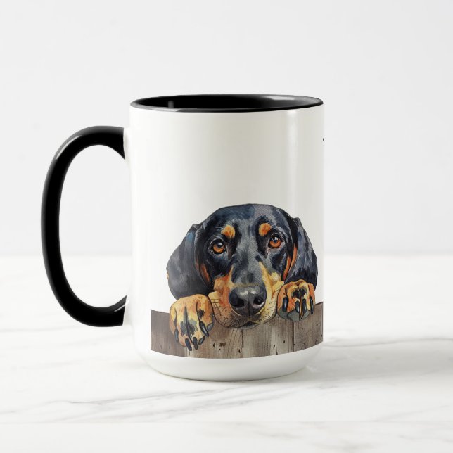 Black and Tan Coonhound Dog Mug (Left)