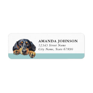 Black and Tan Coonhound Dog Return Address Labels