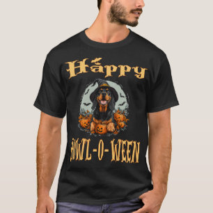 Black And Tan Coonhound Dog Whitch Hat Halloween T-Shirt