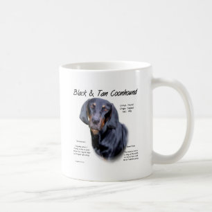 Black and Tan Coonhound History Design Coffee Mug