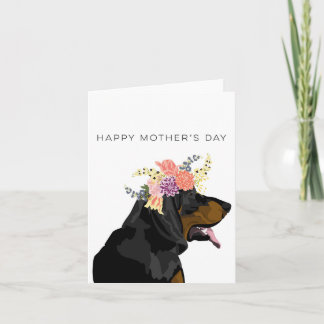 Black and Tan Coonhound Mother's Day Card