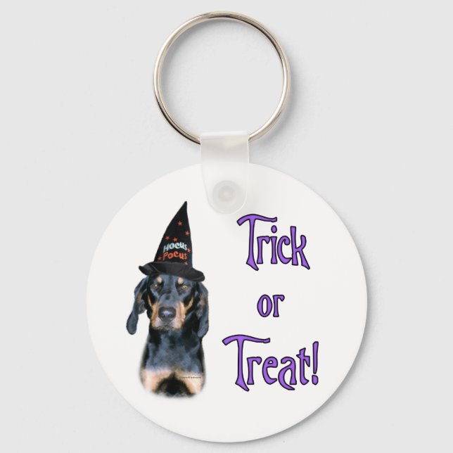 Black and Tan Coonhound Trick Key Ring (Front)
