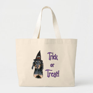 Black and Tan Coonhound Trick Large Tote Bag