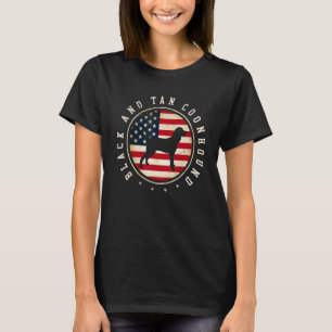 Black And Tan Coonhound Usa Flag 4th July Dog Mum  T-Shirt