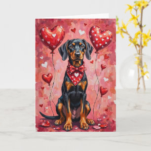 Black and Tan Coonhound Valentine Dog Card