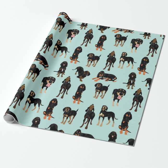 Black and Tan Coonhound Wrapping paper (Unrolled)
