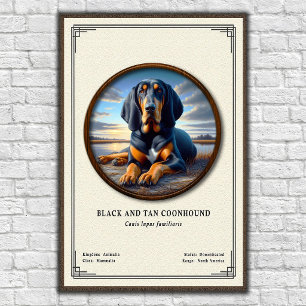 Black and Tan Coonhound Zoology Series Poster