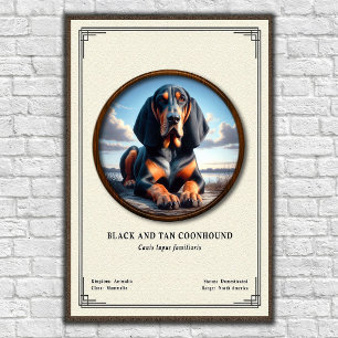 Black and Tan Coonhound Zoology Series Poster