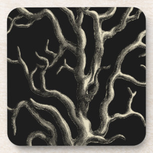 Black and Tan Coral Coaster
