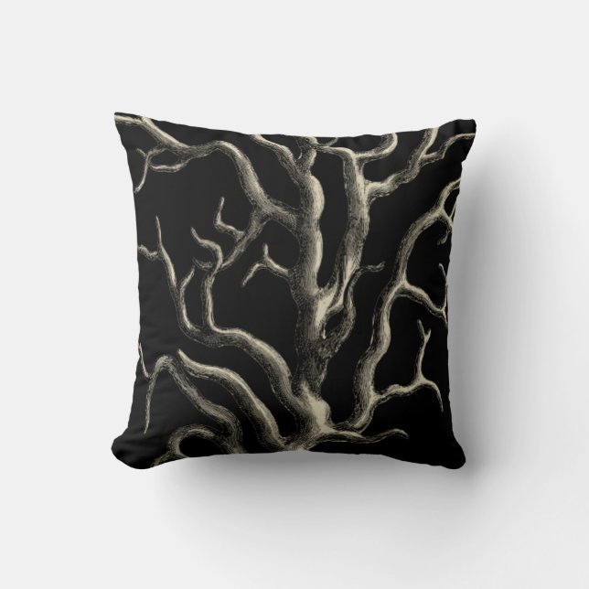 Black and Tan Coral Cushion (Front)