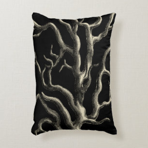 Black and Tan Coral Decorative Cushion