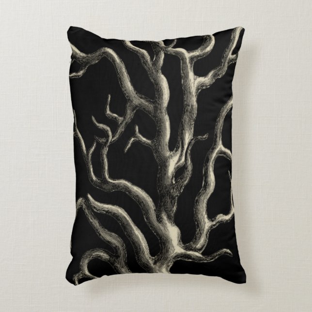 Black and Tan Coral Decorative Cushion (Front(Vertical))