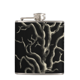 Black and Tan Coral Hip Flask