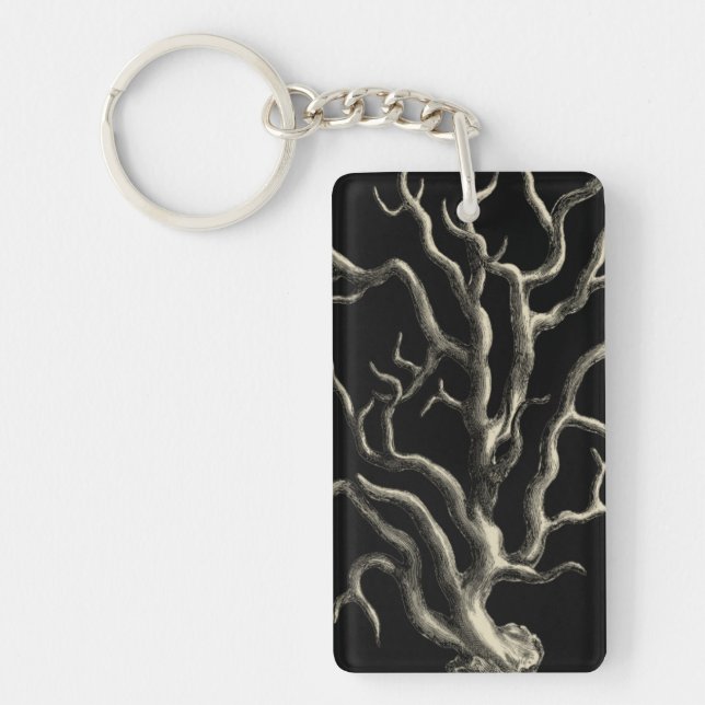 Black and Tan Coral Key Ring (Front)