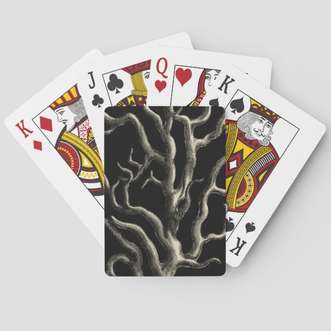 Black and Tan Coral Playing Cards (Back)
