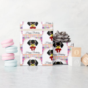 Black and Tan Dachshund Birthday Wrapping Paper