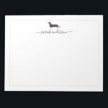 Black and Tan Dachshund Border Personalised Notepad<br><div class="desc">This custom dog personalised notepad features a watercolor black and tan Dachshund illustration and calligraphy script font. Change the font style and colour to any of your choice.</div>