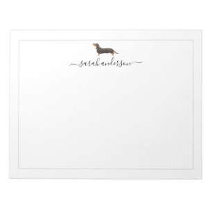 Black and Tan Dachshund Border Personalised Notepad