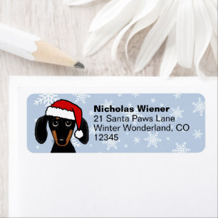Black and Tan Dachshund Christmas Return Address Label