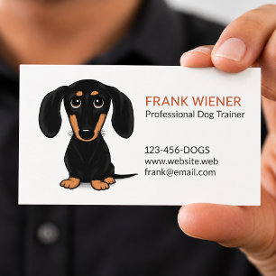 Black and Tan Dachshund Cute Doxie Cartoon Dog Business Card