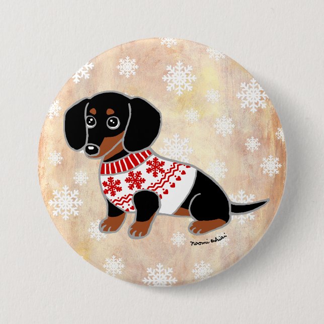 Black and Tan Dachshund Cute Eyes 7.5 Cm Round Badge (Front)