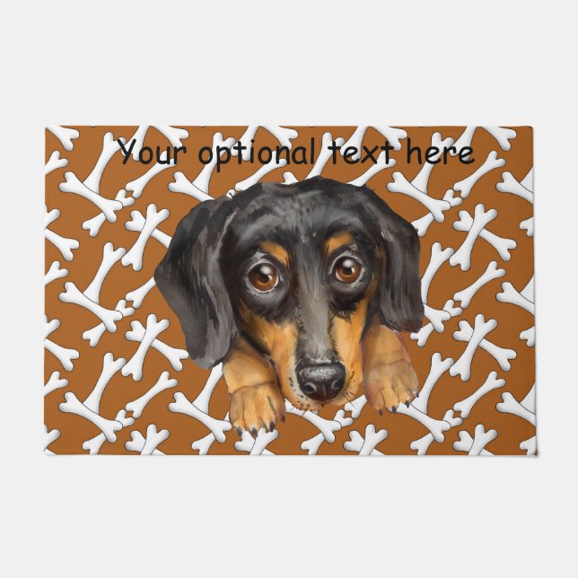 Black and Tan Dachshund Doormat (Front)